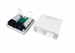Розетка компьютерная RJ-45(8P8C), категория 6, двойная, внешняя, Dual IDC