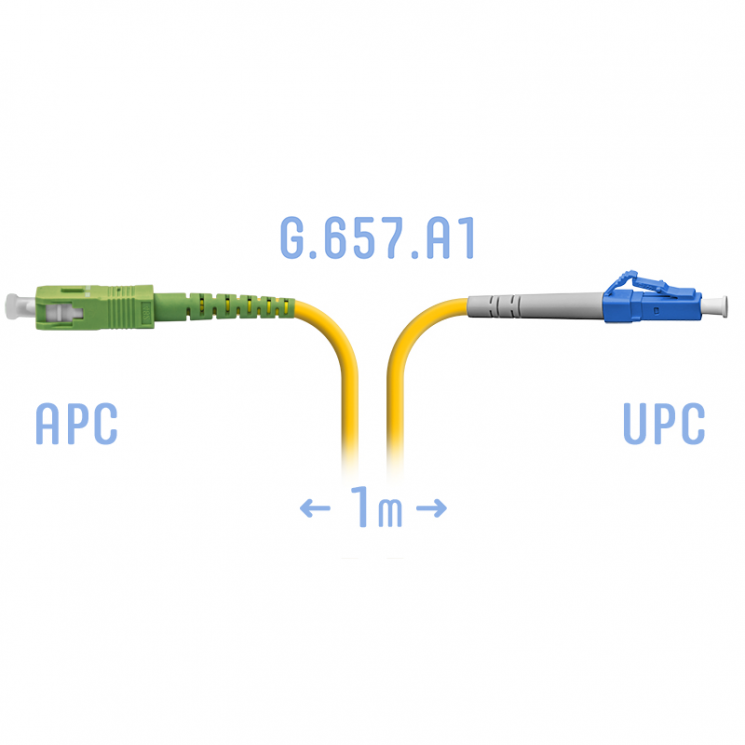 Патчкорд оптический LC/UPC-SC/APC SM G.657.A1 1 метр