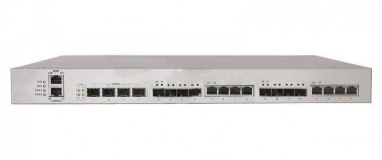 Станционный терминал OLT с 4 портами GPON (SFP) и 8 комбо-портами 10/100/1000-Base-T/SFP