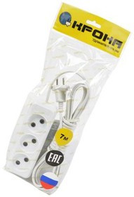 РС-3-7м, Удлинитель сетевой, 3 розетки, 7м