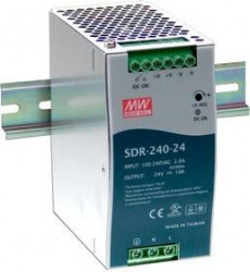 SDR-240-24 Мощный блок питания на DIN-рейку, 24В, 10А, 240Вт Mean Well