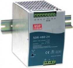 SDR-480-24 Мощный блок питания на DIN-рейку, 24В, 20А, 480Вт Mean Well