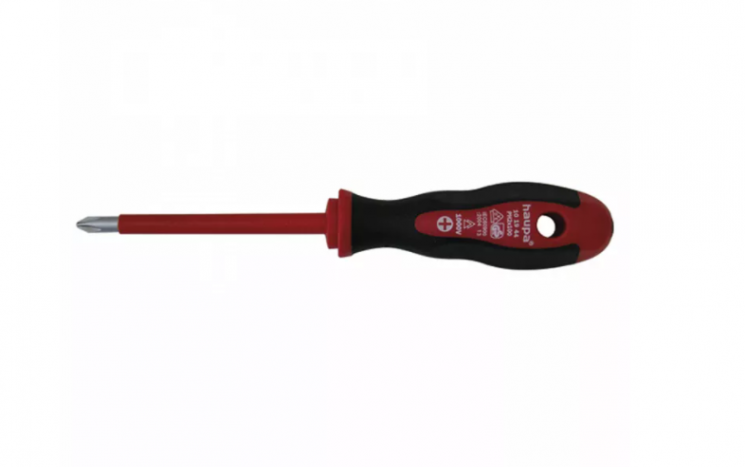 Отвёртка Haupa, двухкомпонентная диэлектрическая до 1000В VDE PH 0, HA-101940