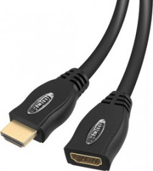 HDMF1.8, Кабель удлинитель HDMI (F) - HDMI (M), вер 1.4, поддержка Ethernet/3D/4К, 1.8м