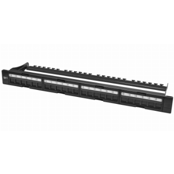 Коммутационная панель SNR, 19" для модулей KeyStone, незагруженная, неэкранированная, 1U, 24 порта, разборная, порты без шторок