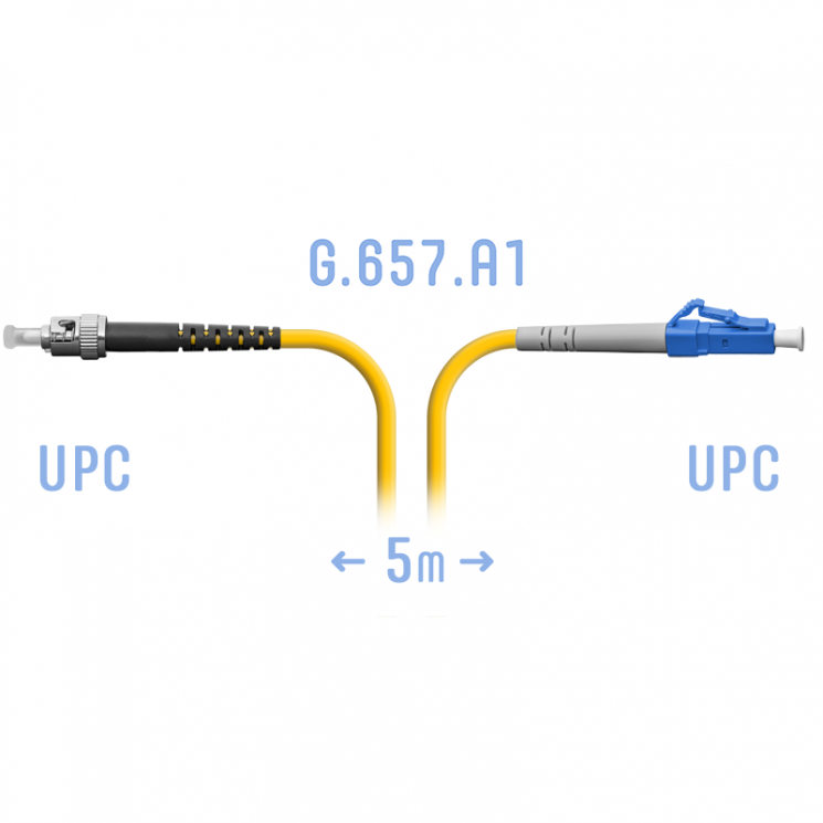 Патчкорд оптический LC/UPC-ST/UPC SM G.657.A1 5 метров