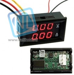 97668, Измерительная головка 0-100V 0-10A Red (шунт встроен)
