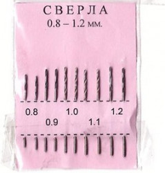 0,8 - 1,2 мм (ГОСТ), Набор сверел для печатных плат 10шт