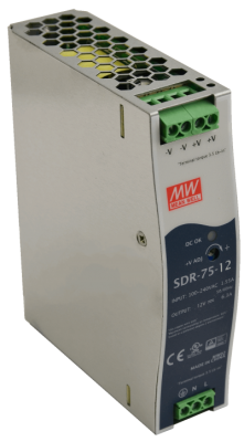 SDR-75-12 Мощный блок питания на DIN-рейку, 12В, 6,3А, 75Вт Mean Well