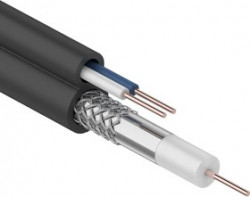 ККСВ-П (01-4002) бухта 3м, Кабель видеонаблюдения (коаксиальный +2х0.5мм), черный