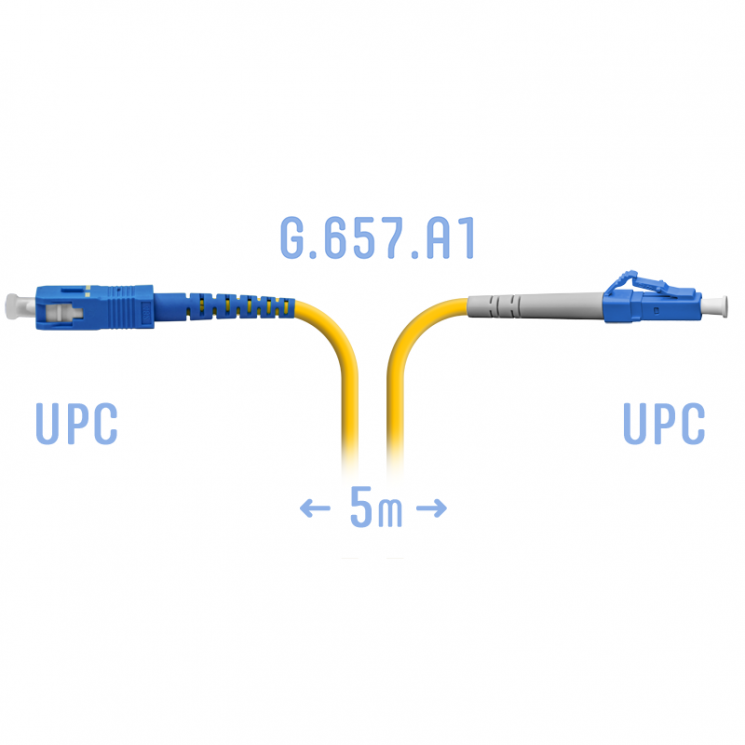 Патчкорд оптический LC/UPC-SC/UPC SM G.657.A1 5 метров