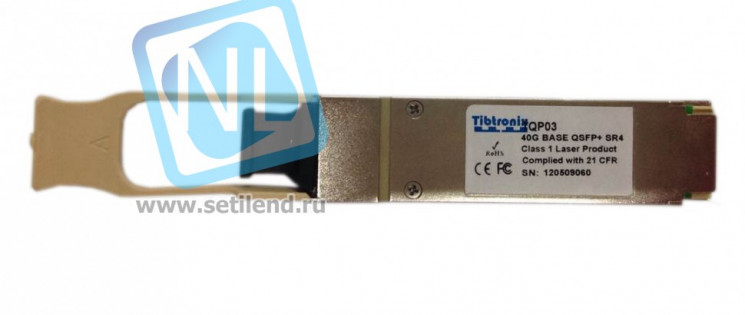 Двухволоконный модуль, QSFP+ 40GBASE-LR4, разъем LC, дальность до 10 км (12dB) (NTL)