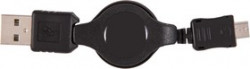 PL1310, Кабель-рулетка USB2.0 A - Mini USB B, 0.8м