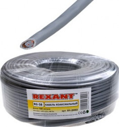 RG-58A/U CU СЕРЫЙ БУХТА, RG-58A/U коакс. каб., 50 Ом,жила Cu, серый