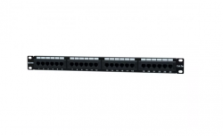 Коммутационная панель SNR, 19" неэкранированная, 1U, 24 порта, cat.5e, горизонтальная заделка