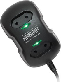 PCM-2B, Удлинитель сетевой, 2 розетки, настольный,1.8м, черный