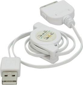 PL1341, Кабель рулетка USB- Iphone 4 (30 pin) 1м