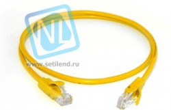 GCR-LNC02-0.3m, Патч-корд прямой 0.3m, UTP кат.5e, желтый, позолоченные контакты, 24 AWG, литой, ethernet high speed