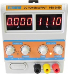 ELEMENT 305D, Источник питания, 0-30V-5A 2xLCD