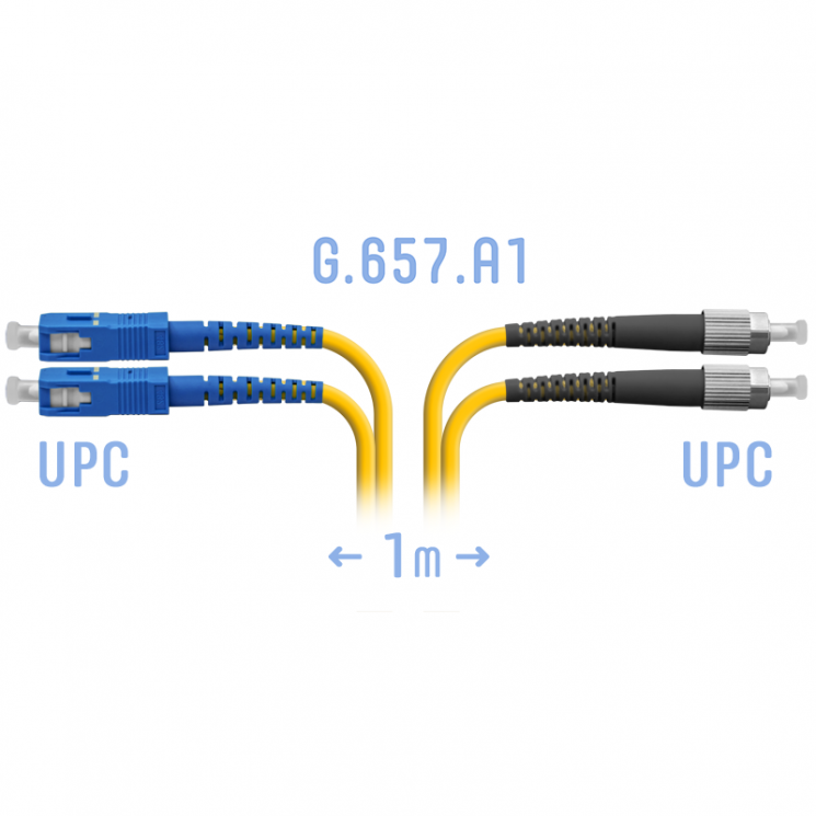 Патчкорд оптический FC/UPC-SC/UPC SM G.657.A1 Duplex 1 метр