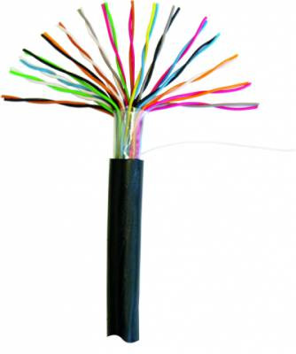 Кабель NETLAN U/UTP 16 пар, Кат.5 (Класс D), 100МГц, одножильный, BC (чистая медь), внешний, PE до -40C, черный, 305м