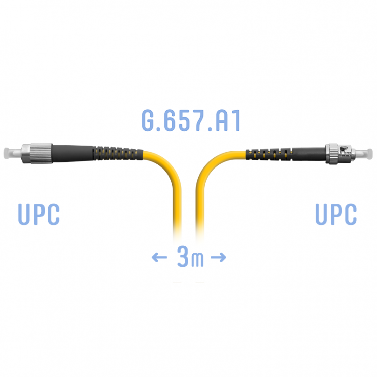 Патчкорд оптический FC/UPC-ST/UPC SM G.657.A1 3 метра