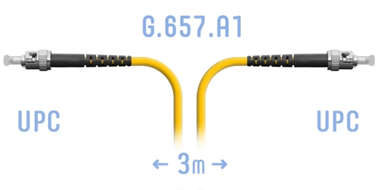 Патчкорд оптический ST/UPC SM G.657.A1 3 метра