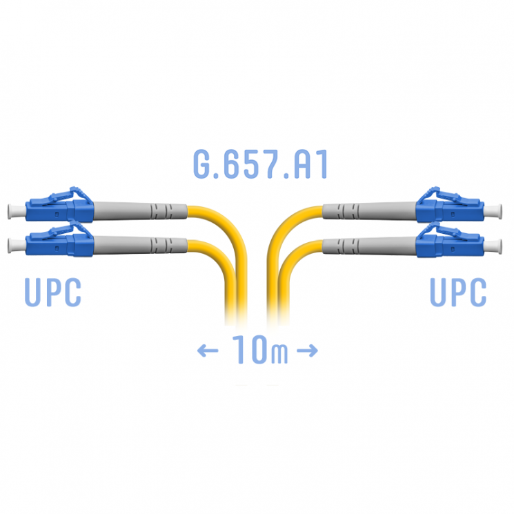 Патчкорд оптический LC/UPC SM G.657.A1 Duplex 10 метров