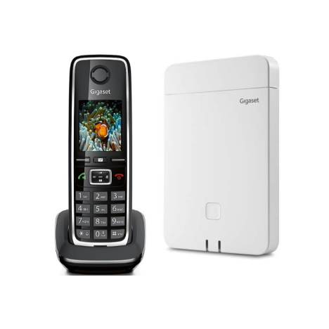 Gigaset Комплект N670IP PRO + C530H PRO, базовая станция, трубка, синглсота DECT, до 20 трубок, POE