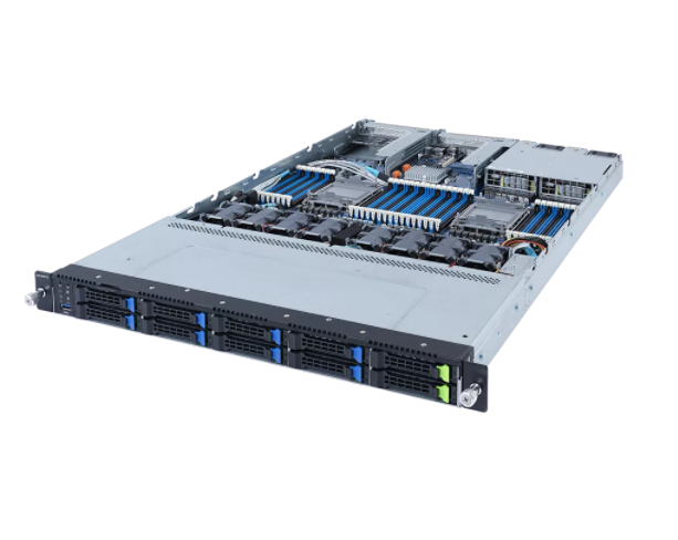Платформа Gigabyte 1U R182-N20, До двух процессоров Intel Xeon Scalable Gen3, DDR4, 10x2,5" SATA/SAS/Gen4 NVMe, 2x1000Base-T