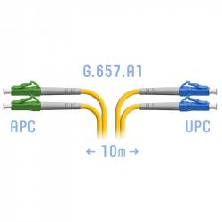 Патчкорд оптический LC/UPC-LC/APC SM G.657.A1 Duplex 10 метров