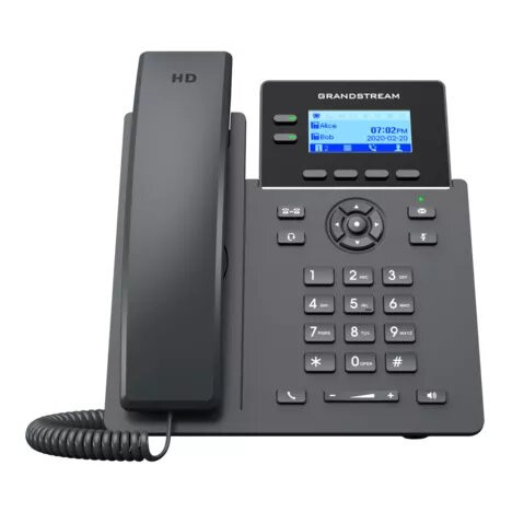 Grandstream GRP2602P - IP телефон (PoE, блок питания не входит в комплект). 4 SIP аккаунта, 2 линии, есть подсветка экрана