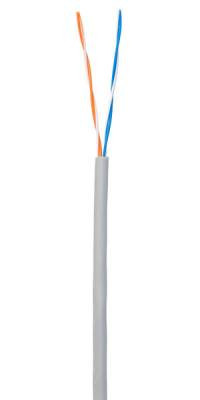 Кабель NETLAN U/UTP 2 пары, Кат.5, 100МГц, одножильный, CCA (омедненный алюминий), внутренний, PVC нг(B), серый, 500м