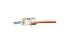 Разъем легкой оконцовки RJ-45 (8P8C) под витую пару, категория 5e (50 µ"/ 50 микродюймов), универсальный 100 шт