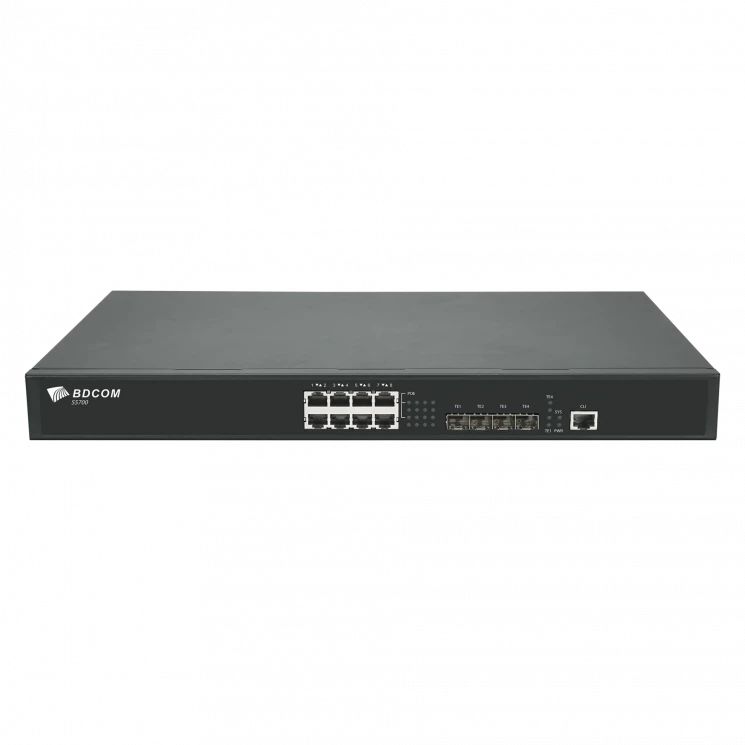 Управляемый коммутатор уровня 3 BDCOM S5700-8ET4X, 8x 2.5GBASE-Т, 4x 1/10GE SFP+, 220V AC