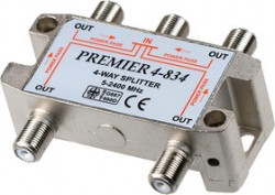4-834(05-6203) РАЗВЕТВИТЕЛЬ НА 4 ТВ 5-2400MHZ С ПРОХОДОМ ПИТАНИЯ