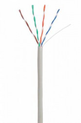 Кабель NETLAN U/UTP 4 пары, Кат.5e, 100МГц, одножильный, CCA (омедненный алюминий), внутренний, PVC нг(B), серый, 305м