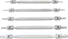 09-116, Ключи шестигранные Torx, шарнирные , T15-T60 мм, набор 5 шт.