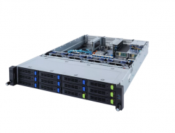 Платформа Gigabyte 2U R282-3C1, До двух процессоров Intel Xeon Scalable Gen3, DDR4, 8x3,5"/2,5" SATA/SAS, 4x3.5"/2,5 SATA/SAS/Gen4 NVMe, 2x1000Base-T