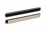 Патч-панель 19", 1U, 24 порта RJ-45, категория 5e, Dual IDC, ROHS, цвет черный