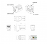 Вставка Keystone Jack RJ-45(8P8C), категория 5e, 110 IDC, заделка с помощью NE-TOOL, белая