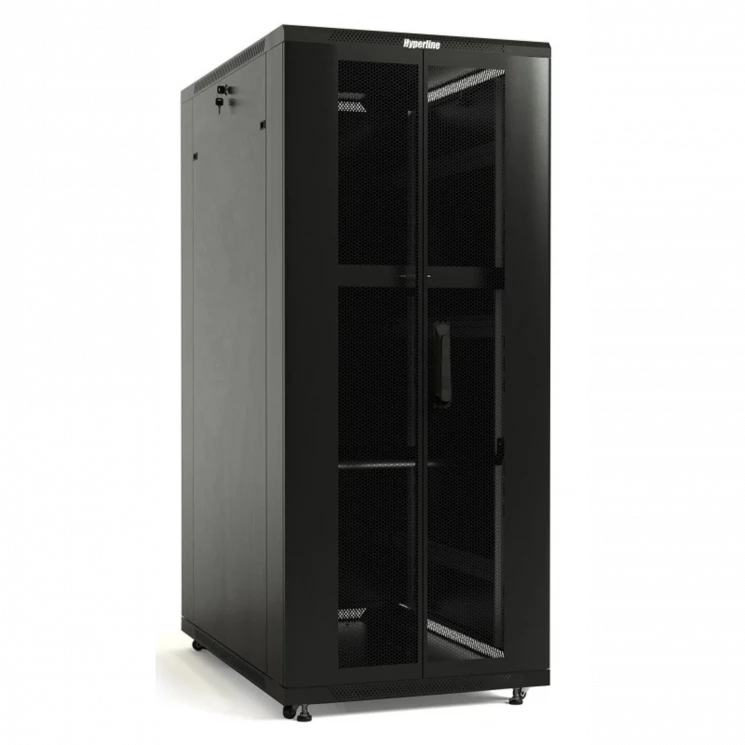 Шкаф напольный 19-дюймовый, 42U, 2055x600х1200 мм (ВхШхГ), передняя и задняя распашные перфорированные двери (75%), ручка с замком