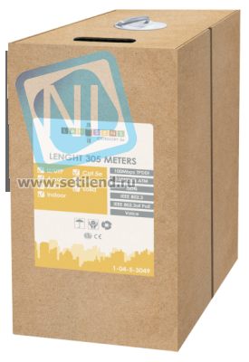 Кабель витая пара LANsens UTP, 4 пары Cat.5e, LSZH, indoor, 305м
