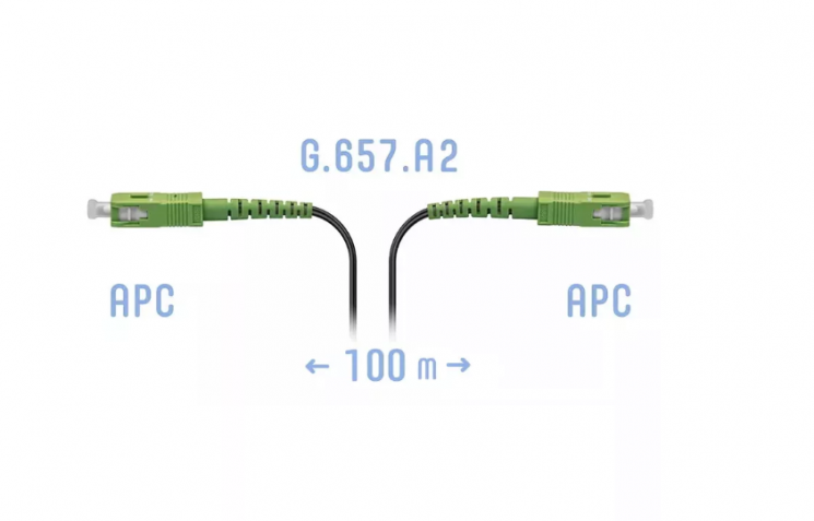 Патчкорд оптический FTTH SC/APC, кабель 604-01-01, 100 метров