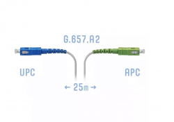 Патчкорд оптический FTTH SC/APC-SC/UPC, кабель 604-02-01W, 25 метров