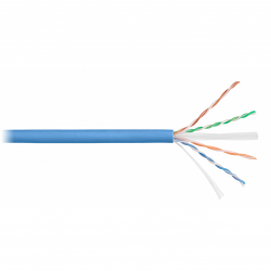 Кабель NIKOLAN U/UTP 4 пары, Кат.6a, одножильный, BC (чистая медь), 23AWG (0,57мм), внутренний, LSZH нг(А)-HFLTx, голубой, 500м