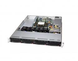 Платформа Supermicro 1U SYS-510P-WT, До одного процессора Intel Xeon Scalable, DDR4, 4x3,5" HDD SATA, 2x10GBase-T