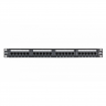 Коммутационная панель NETLAN 19", 1U, 24 порта, Кат.5e (Класс D), 100МГц, RJ45/8P8C, 110/KRONE, T568A/B, неэкранированная, черная