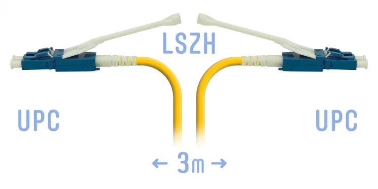 Патчкорд оптический LC/UPC SM Duplex (HD) 3 метра, волокно G.657.A1