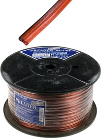 SCT-04- 1.00, Кабель акуст.2 x 1.00мм2 луженный, красно-черный прозр.